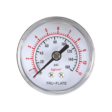 Tru-Flate Tru-Flate Polycarbonate Air Line Gauge 1/4 in. NPT 160 psi 1 pc 24803
